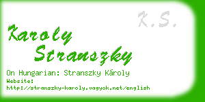 karoly stranszky business card