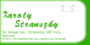 karoly stranszky business card
